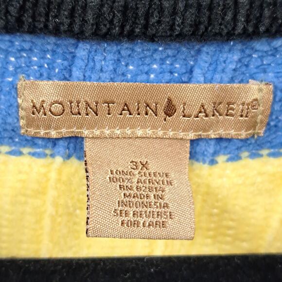 Mountain Lake Sweater Plus 3X Stripe Ribbed Knit Long Sleeve Pullover Multicolor - Picture 2 of 6